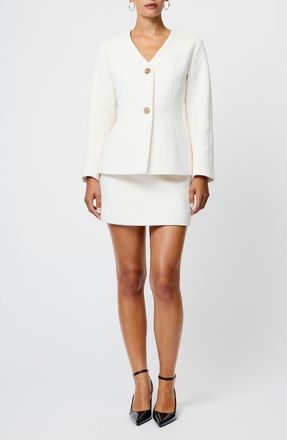 French Connection Boiled Wool Miniskirt in Porcelain Cream at Nordstrom, Size 10