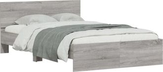 vidaXL Bed Frame without Mattress Grey Sonoma 120x190 cm Small Double Vidaxl