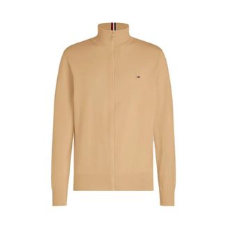 Tommy Hilfiger Hoodies & sweatvesten, Heren, Beige, L, Katoen, 1985 Zip Through Jacket