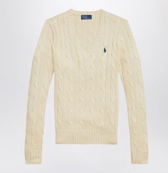 Polo Ralph Lauren Cream cable-knit cotton sweater