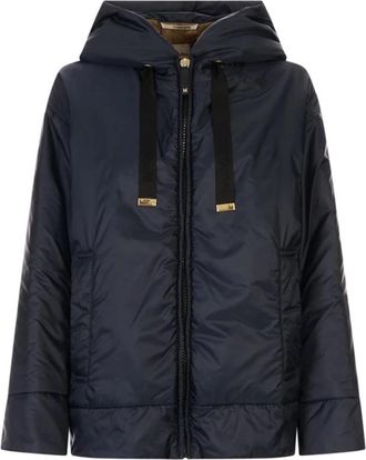 Max Mara Daria Padded Jacket - Dames - Winterjassen - Blauw - XS - Leer - Jassen