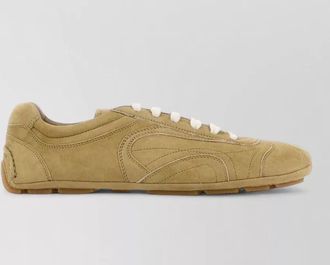 Prada suede leather low-top sneakers
