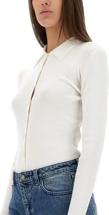 Michael Michael Kors Ribbed Tencel Lyocell Cardigan - White