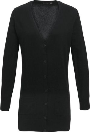 Premier Dames/Dames Longline V Hals Vest (Zwart)