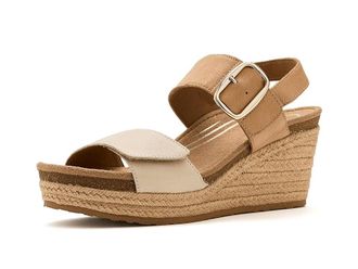 Aetrex Ashley Adjustable Wedge Sandals Womens Wedge Shoes White : EU 43 (US Womens 11.5-12) M (B), Leather