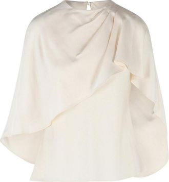 Jonathan Simkhai Eliora Blouse In Cream Acetate Blend