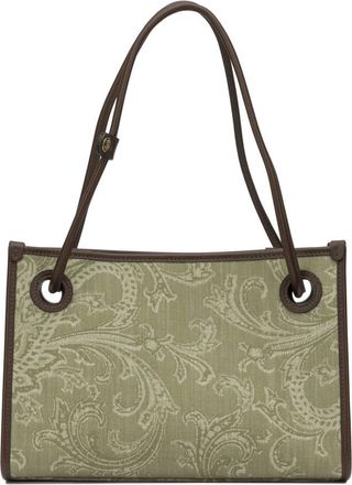 Etro Shopping Eyes Schoudertas - Dames - Tassen - Groen - Maat: ONE Size Katoen