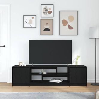 Berkfield Home TV Cabinet Black Oak 188.5x41x50 cm Engineered Wood