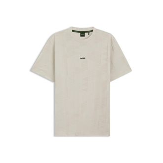 BOSS Cotton T-shirt with 3D-jacquard pattern