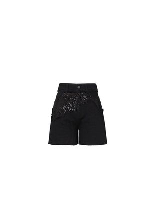 Philosophy di Lorenzo Serafini black sequin denim shorts Size S