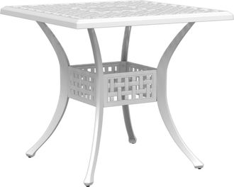 vidaXL Mesa De Jard&iacute;n Aluminio Fundido Blanco 80x80x75 Cm Vidaxl