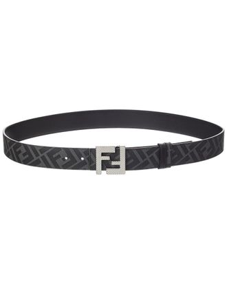 Fendi Fendi Ff Logo Reversible Leather Belt