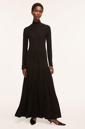 Rebecca Taylor Pleated Knit Mock Neck Dress