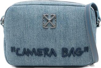 Off-white Jitney Camera logo-plaque cross body bag - Blauw