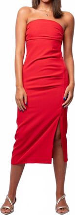 Bishop + Young Naomi Strapless Dress In Cherry