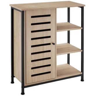 TecTake Aparador industrial, bisagra lado izquierdo, 71x32x82 cm madera clara
