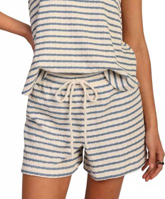 True Grit Paige Stripe Short In Bay Blue