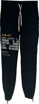 Amiri Military Stencil Logo-Print Sweatpants in Black Cotton