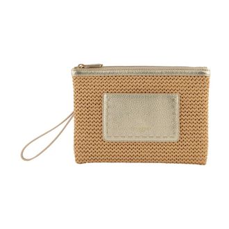 Pourchet Tassen, Dames, Oranje, ONE Size, Leer, Cassis Clutch