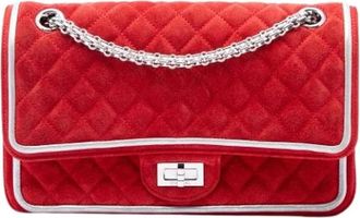 Chanel Pre-owned Vintage Double Flap Schoudertas - Dames - Vintage Schoudertas - Rood - ONE Size - Leer - Vintage