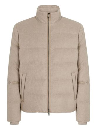 Ermenegildo Zegna Oasi quilted cashmere jacket - men - Cashmere - 56 - Neutrals