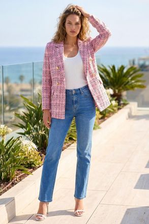 Roman Double Breasted Boucle Jacket