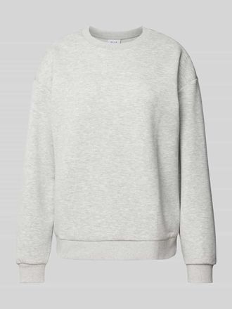 Vila Sweatshirt mit gerippten Abschl&uuml;ssen Modell SANDY in Hellgrau, Gr&ouml;&szlig;e L