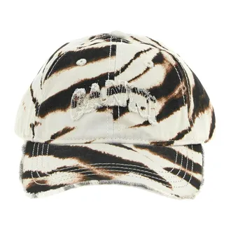 Ganni Caps, female, Multicolor, Size: ONE SIZE Animal Print Cotton Cap