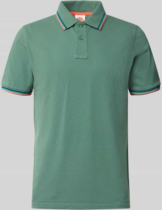 Sundek Slim Fit Poloshirt mit Kontraststreifen Modell Brice in Dunkelgruen, Gr&ouml;&szlig;e XXL