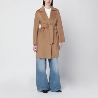 Max Mara Camel wrap coat in cashmere and wool