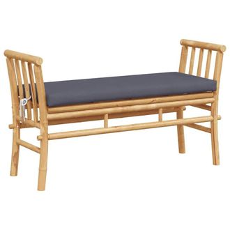 Berkfield Home Garden Bench with Cushion 110 cm Bamboo