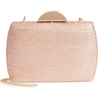 Nina Pacey Crystal Minaudi&egrave;re in Rosegold at Nordstrom
