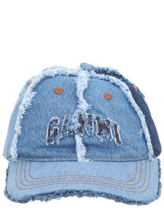 Ganni B3020078_999 Denim Patchwork Bucket Hat - Multicolor
