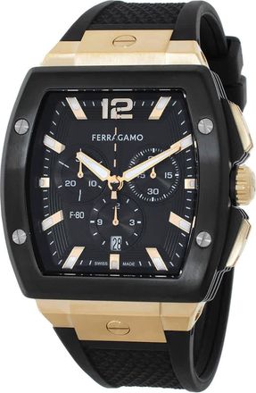 Ferragamo F-80 Chronograph Quartz Black Dial Mens Watch SFKE00624
