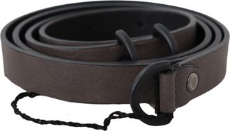 Costume National Leather Skinny Round Buckle Womens Belt