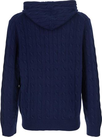 Polo Ralph Lauren Mens Hooded Cardigan Blue Cotton Tops Top