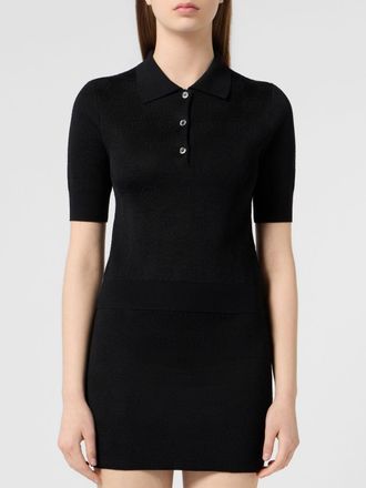 Philipp Plein Polo in maglia di lana merino con vestibilit&agrave; slim