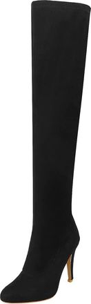 Generic Lace up Knee High Boots for Women Flat Womens Autumn And Winter Candy Color Suede Stiletto Heels Slim And Tall Over The Knee Boots Long Boots with Hee