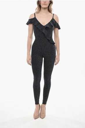 Dsquared2 Lurex Striped Overalls 70S DISCO with Ruffles size M