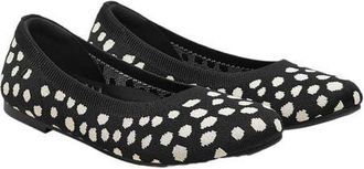 Vivaia Round-Toe Flats in Black Ivory Dots at Nordstrom, Size 5.5