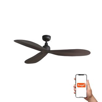 Netlighting Palma Medium 3 Blade Ceiling Fan Dark Brown Tuya Smart System