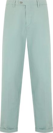 Fedeli Rechtgesneden Cropped Broek - Heren - Vrijetijds broeken - Blauw - L - Katoen - Broeken