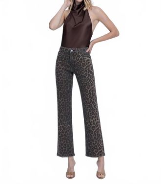 Flying Monkey High Rise Ankle Length Jeans In Leopard