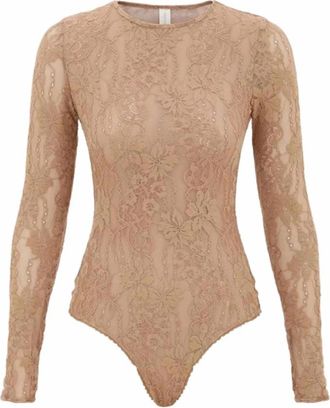 Zimmermann Lace Body Suit - Dames - Bodies - Beige - S - Polyester - Tops
