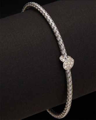 Meshmerise 18K Over Silver 0.20 Ct. Tw. Diamond Bangle Bracelet