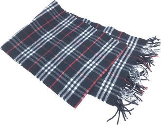 Burberry Nova Check Wool Scarf With Womens Fringe (Pre-Owned)