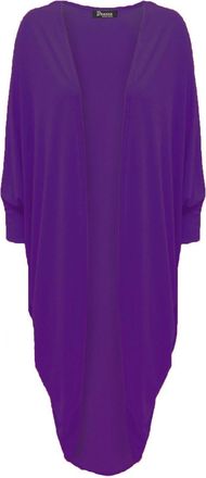 ZEE FASHION Womens Long Batwing Kimono Cardigan One Size Fits (8-20 UK) Purple