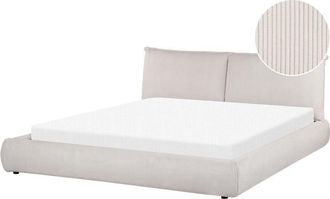 Beliani Waterbed Corduroy VINAY 180 x 200 cm (EU Super King) Light Beige