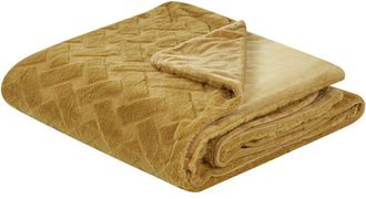 Beliani Beliani - Colcha De Poli&eacute;ster Estampado Amarillo 150 X 200 Cm Sitapur