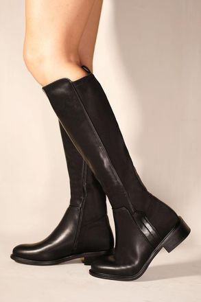Where's That From Womens Parker Knee High Boots With Side Zip - Black - Size UK 5